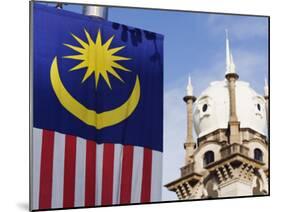 Malaysian Flag and Old Kl Railway Station, Kuala Lumpur, Malaysia, Southeast Asia, Asia-Christian Kober-Mounted Photographic Print