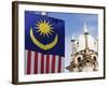 Malaysian Flag and Old Kl Railway Station, Kuala Lumpur, Malaysia, Southeast Asia, Asia-Christian Kober-Framed Photographic Print