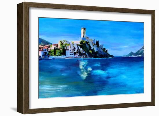 Malcesine with Castello Scaligero-Markus Bleichner-Framed Art Print