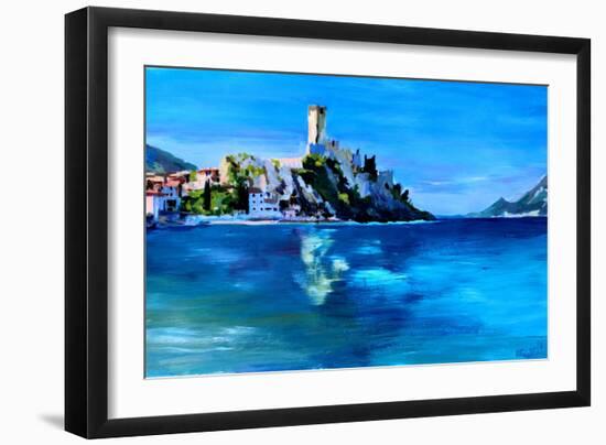 Malcesine with Castello Scaligero-Markus Bleichner-Framed Art Print