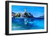 Malcesine with Castello Scaligero-Markus Bleichner-Framed Art Print