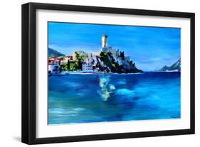 Malcesine with Castello Scaligero-Markus Bleichner-Framed Art Print