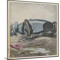 Malcolm Campbell Drives His Bluebird on Daytona Beach-Aldo Molinari-Mounted Art Print