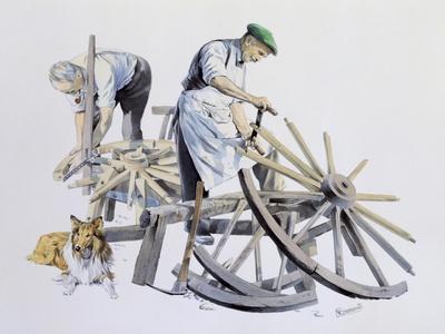 Wheelwrights Making Cart Wheels