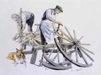 Wheelwrights Making Cart Wheels-Malcolm Greensmith-Framed Art Print
