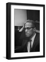 Malcolm X at MLK Press Conference, Washington DC, March, 1964-Marion S Trikosko-Framed Art Print