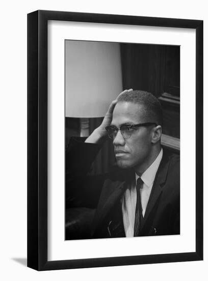 Malcolm X at MLK Press Conference, Washington DC, March, 1964-Marion S Trikosko-Framed Art Print