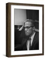 Malcolm X at MLK Press Conference, Washington DC, March, 1964-Marion S Trikosko-Framed Art Print