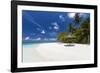 Maldives beach, lagoon and palm trees, The Maldives, Indian Ocean, Asia-Sakis Papadopoulos-Framed Photographic Print