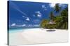 Maldives beach, lagoon and palm trees, The Maldives, Indian Ocean, Asia-Sakis Papadopoulos-Stretched Canvas