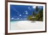 Maldives beach, lagoon and palm trees, The Maldives, Indian Ocean, Asia-Sakis Papadopoulos-Framed Photographic Print