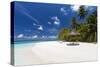 Maldives beach, lagoon and palm trees, The Maldives, Indian Ocean, Asia-Sakis Papadopoulos-Stretched Canvas