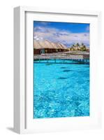 Maldives Bungalows &Blue Water-null-Framed Art Print