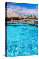 Maldives Bungalows &Blue Water-null-Stretched Canvas