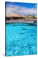 Maldives Bungalows &Blue Water-null-Stretched Canvas