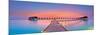 Maldives Bungalows Sunset Panorama-null-Mounted Art Print