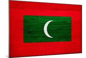 Maldives Flag Design with Wood Patterning - Flags of the World Series-Philippe Hugonnard-Mounted Art Print