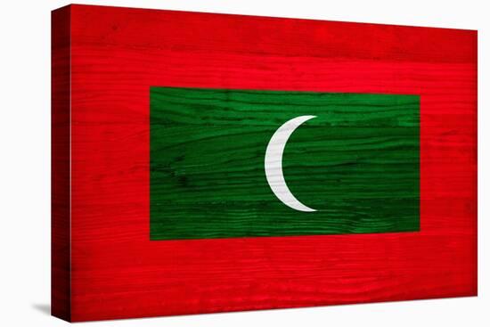 Maldives Flag Design with Wood Patterning - Flags of the World Series-Philippe Hugonnard-Stretched Canvas