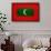 Maldives Flag Design with Wood Patterning - Flags of the World Series-Philippe Hugonnard-Framed Art Print displayed on a wall