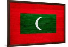 Maldives Flag Design with Wood Patterning - Flags of the World Series-Philippe Hugonnard-Framed Art Print