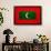 Maldives Flag Design with Wood Patterning - Flags of the World Series-Philippe Hugonnard-Framed Art Print displayed on a wall