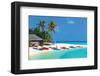 Maldives Island Beach & Boats-null-Framed Art Print