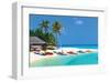 Maldives Island Beach & Boats-null-Framed Art Print