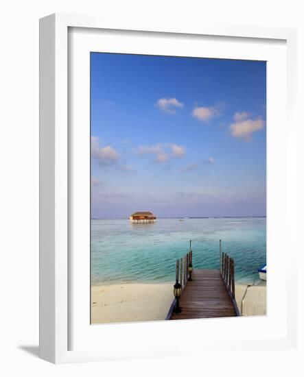 Maldives, Meemu Atoll, Medhufushi Island, Luxury Resort, Overwater Bungalows-Michele Falzone-Framed Photographic Print