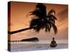 Maldives, Meemu Atoll, Medhufushi Island, Man Meditating on the Beach (Mr)-Michele Falzone-Stretched Canvas