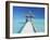 Maldives, Pier and Ocean-Peter Adams-Framed Premium Photographic Print