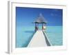 Maldives, Pier and Ocean-Peter Adams-Framed Photographic Print