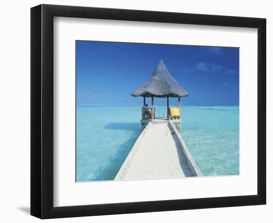 Maldives, Pier and Ocean-Peter Adams-Framed Photographic Print