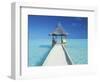 Maldives, Pier and Ocean-Peter Adams-Framed Photographic Print