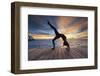 Maldives, South Ari Atoll, Thudufushi Island, Diamonds Thudufushi Resort, woman practising Yoga at -Michele Falzone-Framed Photographic Print