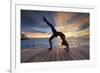 Maldives, South Ari Atoll, Thudufushi Island, Diamonds Thudufushi Resort, woman practising Yoga at -Michele Falzone-Framed Photographic Print