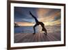 Maldives, South Ari Atoll, Thudufushi Island, Diamonds Thudufushi Resort, woman practising Yoga at -Michele Falzone-Framed Photographic Print