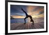 Maldives, South Ari Atoll, Thudufushi Island, Diamonds Thudufushi Resort, woman practising Yoga at -Michele Falzone-Framed Photographic Print