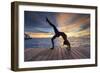 Maldives, South Ari Atoll, Thudufushi Island, Diamonds Thudufushi Resort, woman practising Yoga at -Michele Falzone-Framed Photographic Print