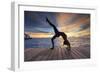 Maldives, South Ari Atoll, Thudufushi Island, Diamonds Thudufushi Resort, woman practising Yoga at -Michele Falzone-Framed Photographic Print