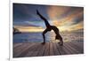 Maldives, South Ari Atoll, Thudufushi Island, Diamonds Thudufushi Resort, woman practising Yoga at -Michele Falzone-Framed Photographic Print