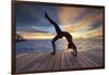 Maldives, South Ari Atoll, Thudufushi Island, Diamonds Thudufushi Resort, woman practising Yoga at -Michele Falzone-Framed Photographic Print