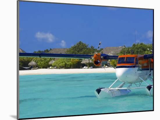 Maldivian Air Taxi Parked in a Resort in Maldives, Indian Ocean-Papadopoulos Sakis-Mounted Photographic Print