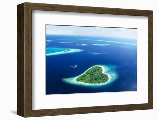 Maldivian Heart Shape Island-null-Framed Art Print