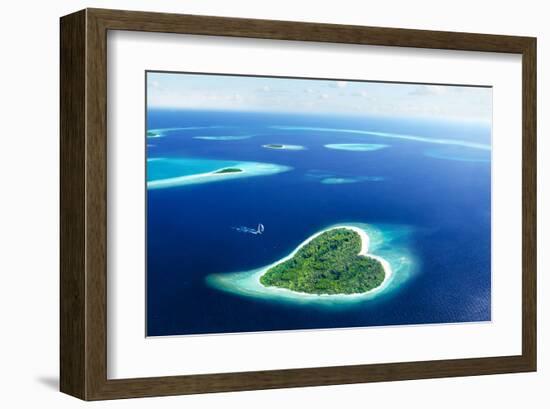 Maldivian Heart Shape Island-null-Framed Art Print