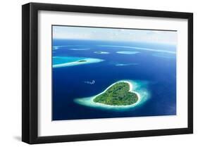 Maldivian Heart Shape Island-null-Framed Art Print