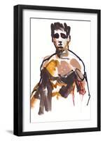 Male, 2022, (mixed media on paper)-Mark Adlington-Framed Premium Giclee Print