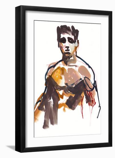 Male, 2022, (mixed media on paper)-Mark Adlington-Framed Premium Giclee Print