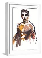 Male, 2022, (mixed media on paper)-Mark Adlington-Framed Giclee Print