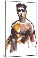 Male, 2022, (mixed media on paper)-Mark Adlington-Mounted Giclee Print