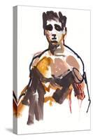 Male, 2022, (mixed media on paper)-Mark Adlington-Stretched Canvas